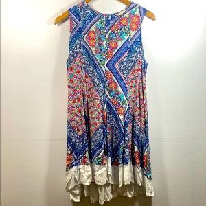 Altar'd State Blue and White Mixed Print Flowy Floral Dress
